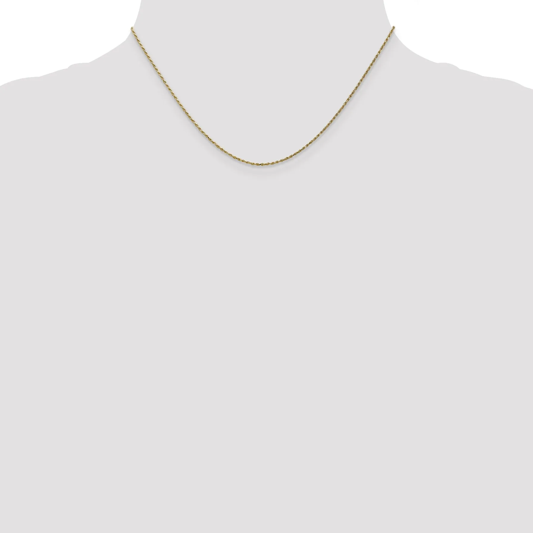 10K Gold Rope Chain Necklace with Polished Diamond-Cut Finish