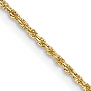 10K Gold Rope Chain Necklace with Polished Diamond-Cut Finish