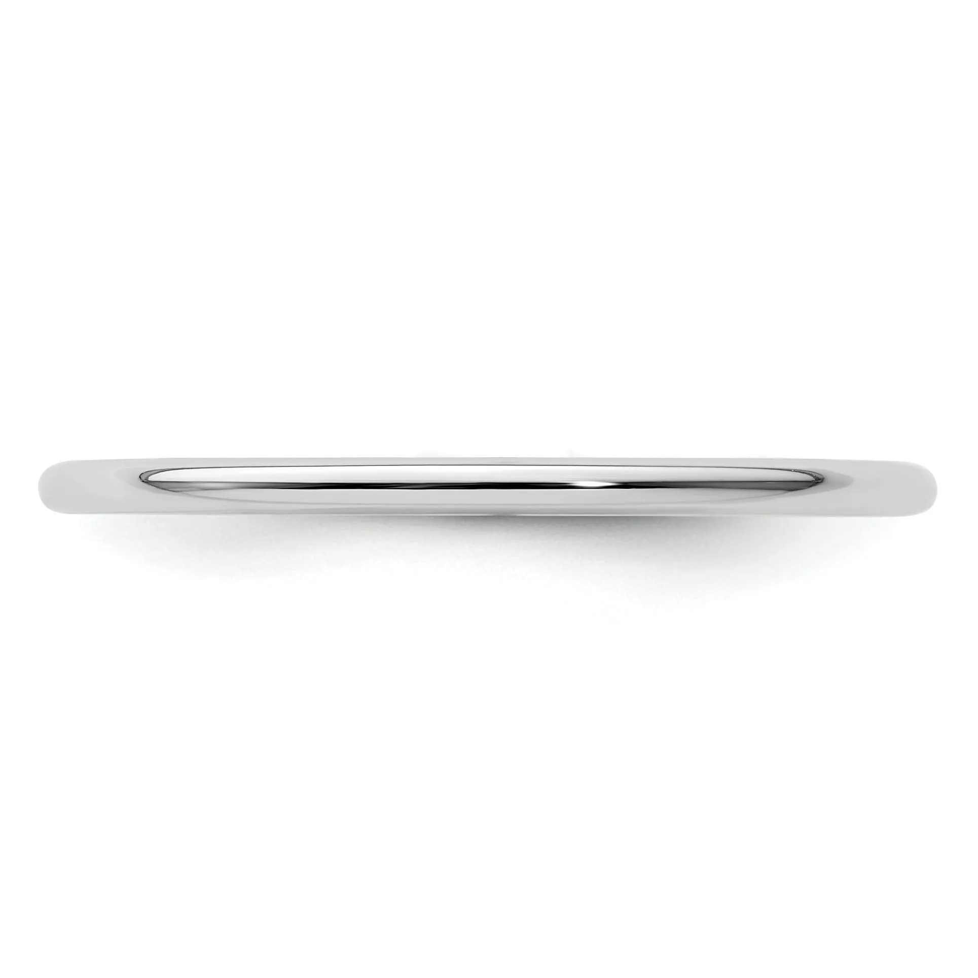 10K White Gold 1.2mm Half Round Polished Stackable Band Size 4