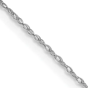 10K White Gold Polished Cable Rope Chain Necklace, Elegant 16-Inch
