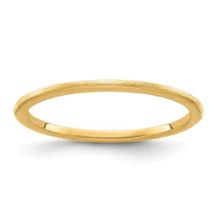 10K Yellow Gold 1.2mm Half Round Satin Stackable Band Size 4.5
