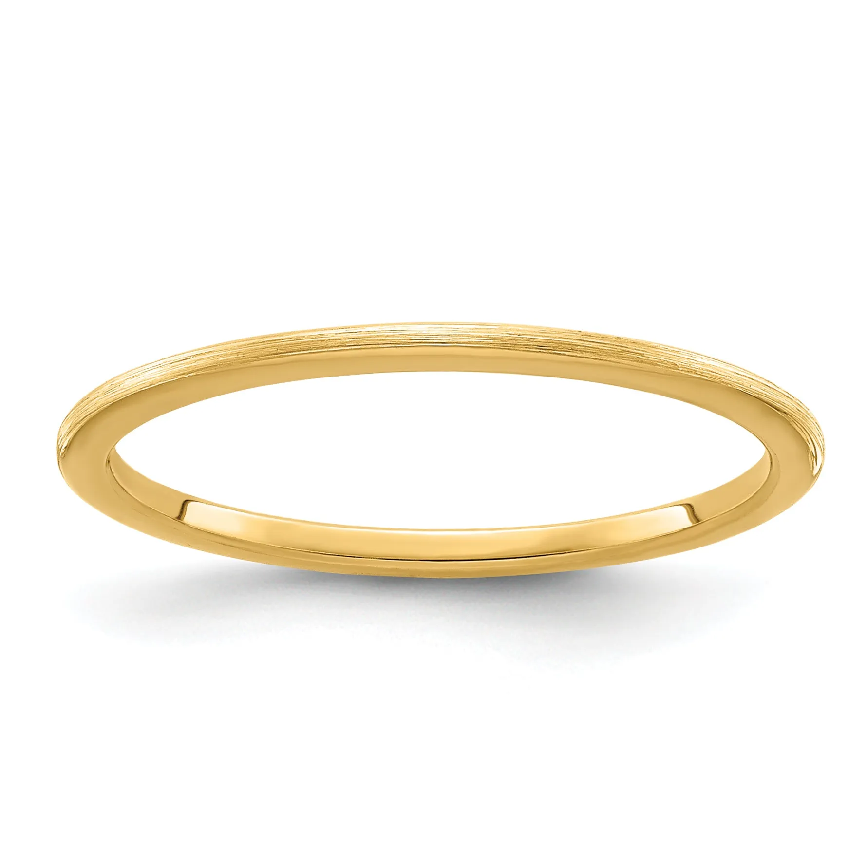 10K Yellow Gold 1.2mm Half Round Satin Stackable Band Size 4.5