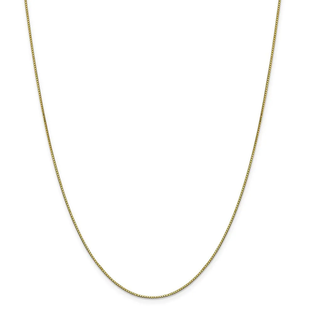 10K Yellow Gold Box Chain Necklace 0.9mm Polished Solid 16
