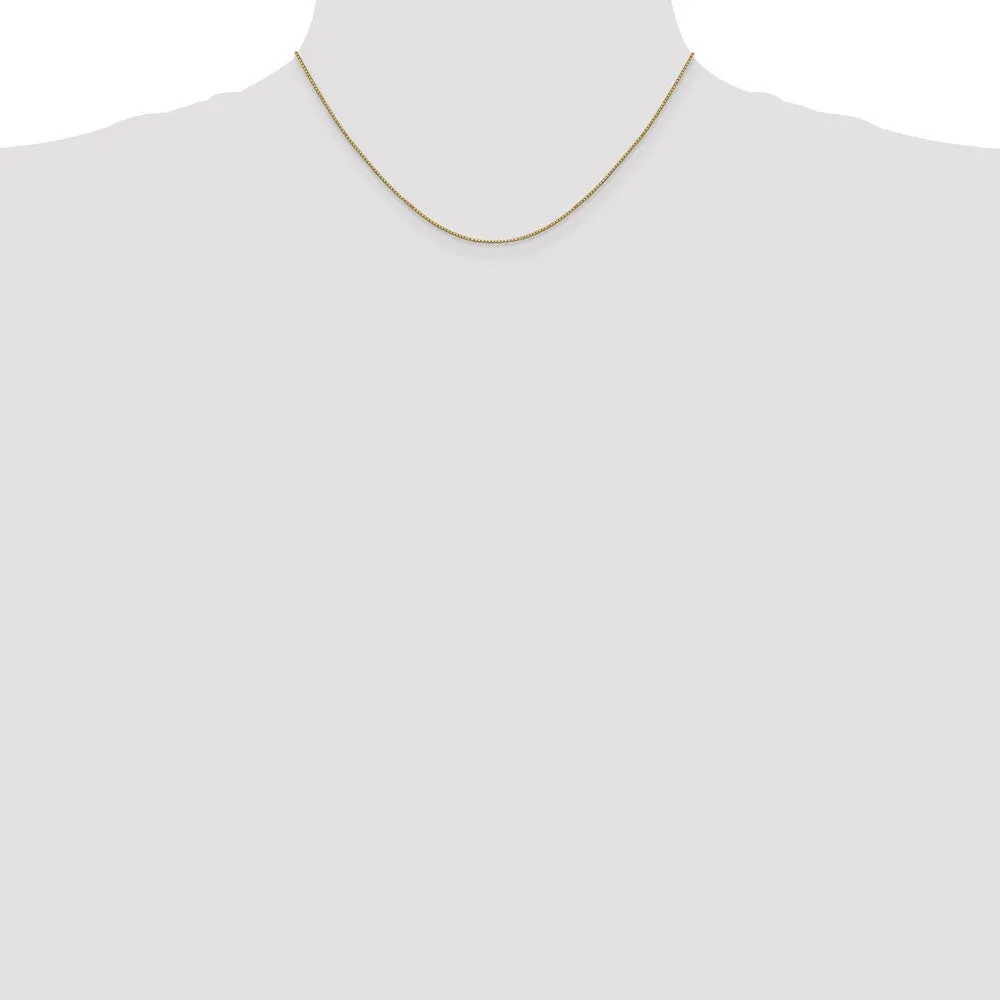 10K Yellow Gold Box Chain Necklace 0.9mm Polished Solid 16