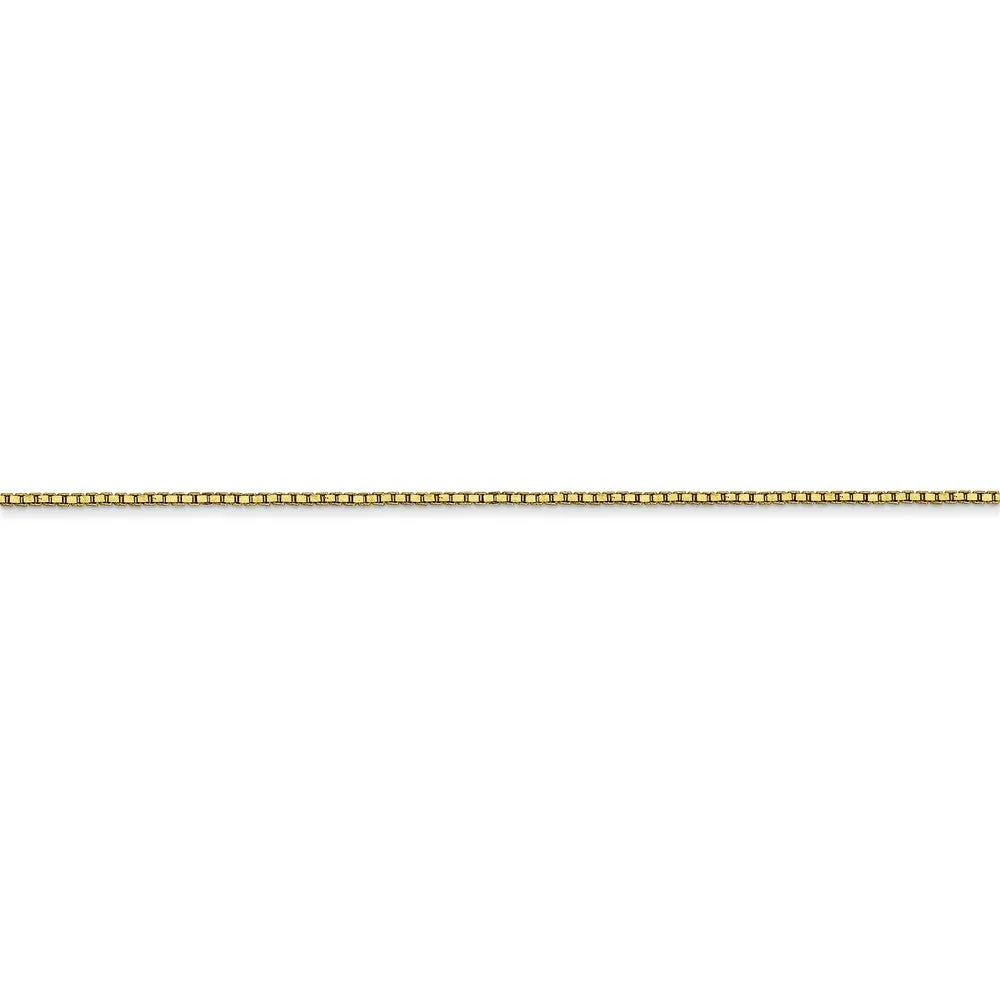 10K Yellow Gold Box Chain Necklace 0.9mm Polished Solid 16