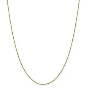 10K Yellow Gold Box Chain Necklace 0.9mm Polished Solid 16