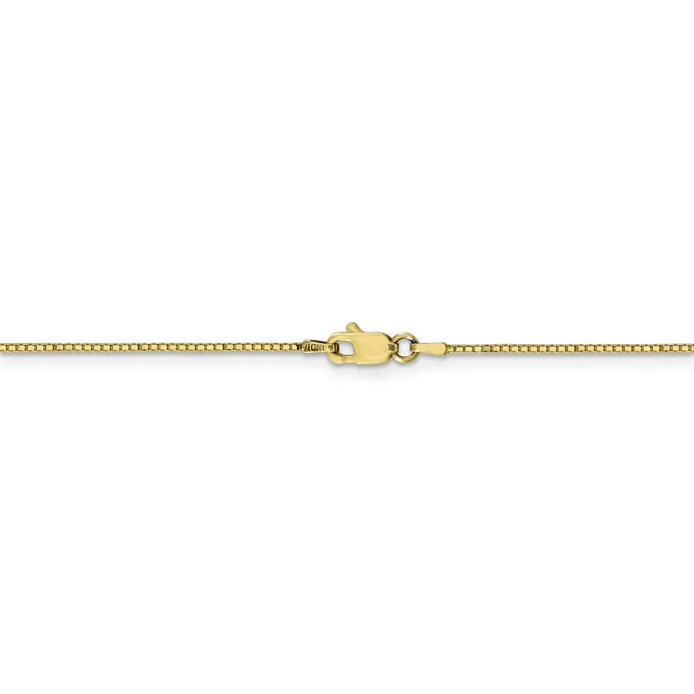 10K Yellow Gold Box Chain Necklace 0.9mm Polished Solid 16