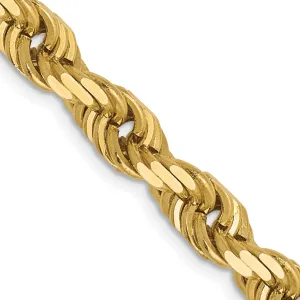 10K Yellow Gold Diamond-Cut Rope Chain Necklace, 20 Polished Unisex