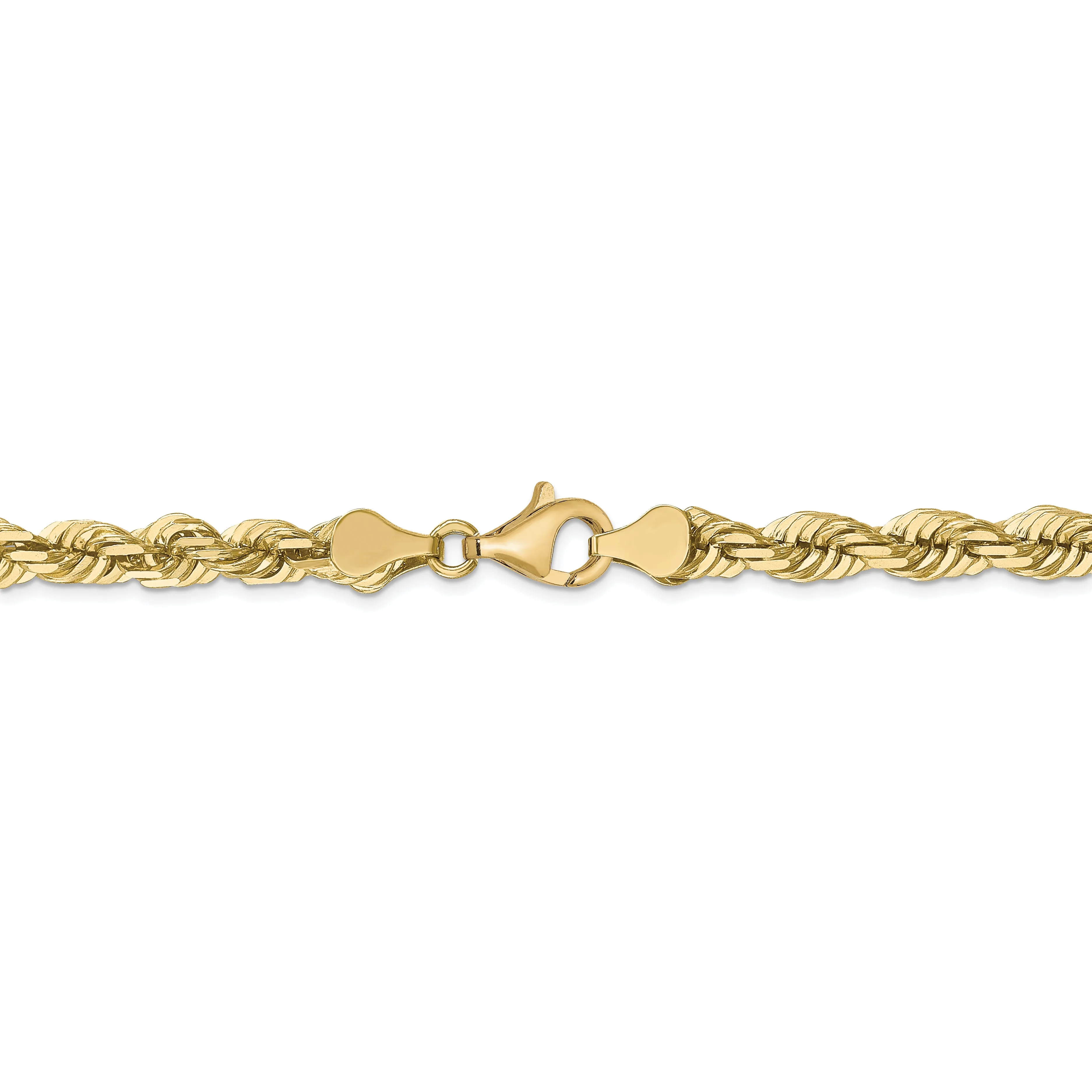 10K Yellow Gold Diamond-Cut Rope Chain Necklace, 20 Polished Unisex