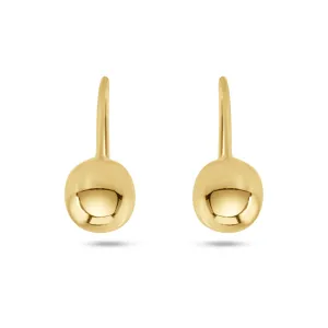 14E00410. - 14 Karat Yellow Gold 5mm Ball Telephone Style Front Screw Lock Earrings