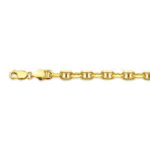 14K 3.5MM YELLOW GOLD SOLID 3D MARINER 26" CHAIN NECKLACE (AVAILABLE IN LENGTHS 16" - 30")
