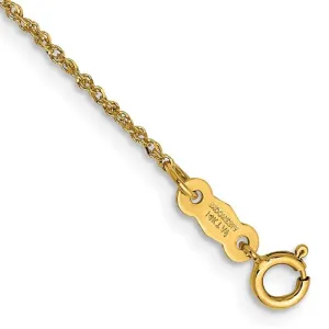 14K 5.5 inch 1.1mm Ropa with Spring Ring Clasp Chain Bracelet