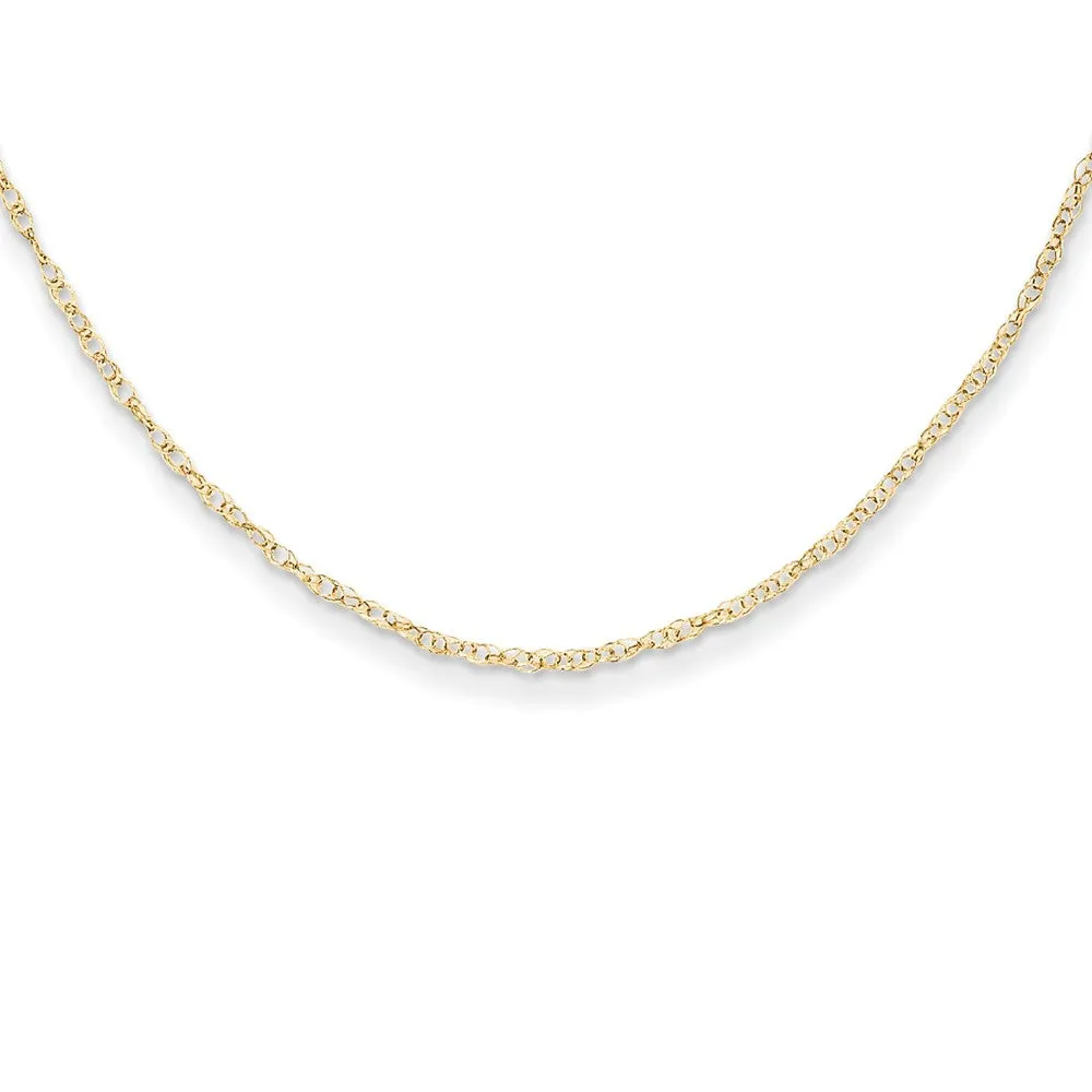 14K Gold Child's Cable Necklace with Spring Ring Clasp 13 Inch