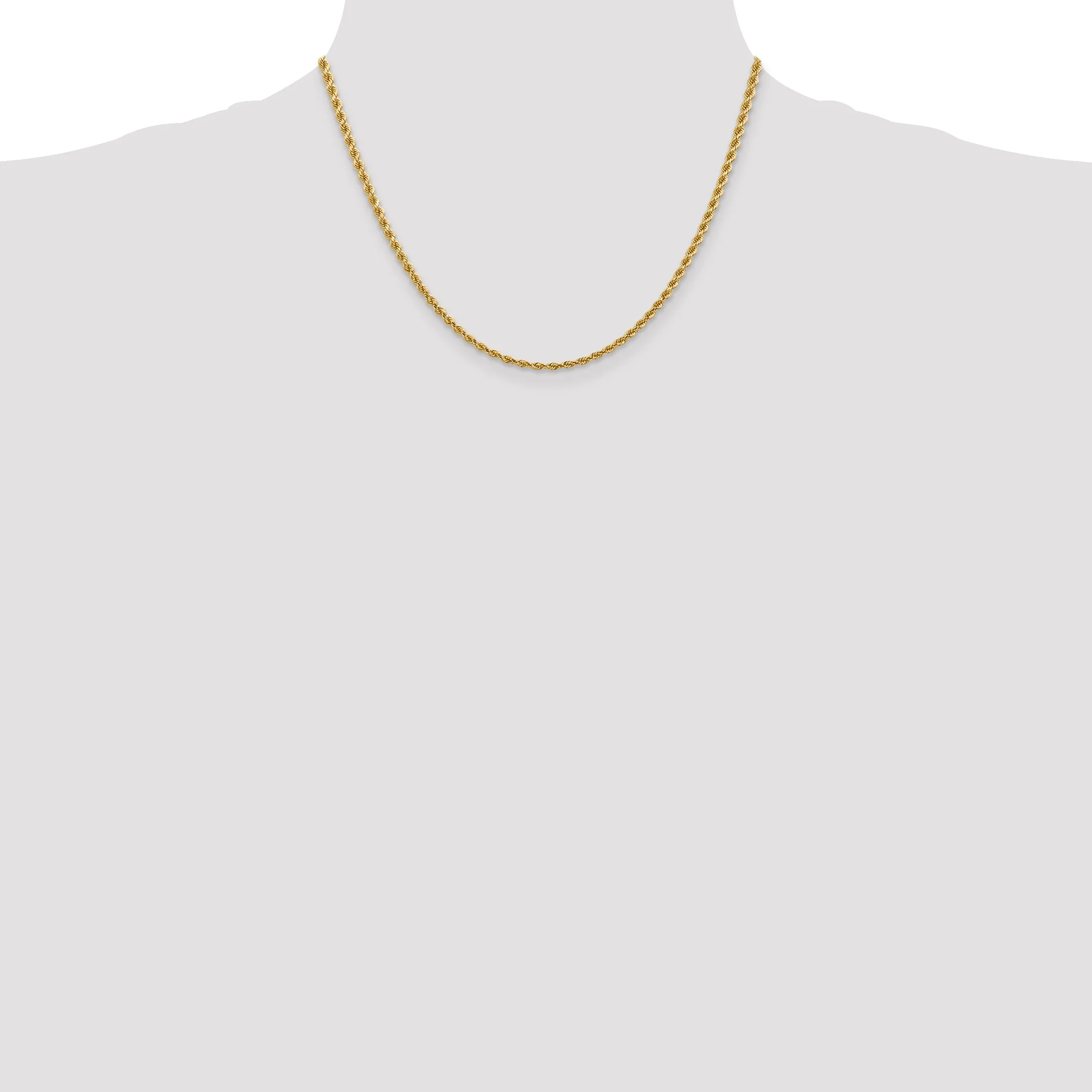 14K Gold Diamond-Cut Rope Necklace with Lobster Clasp Elegant Women's Jewelry