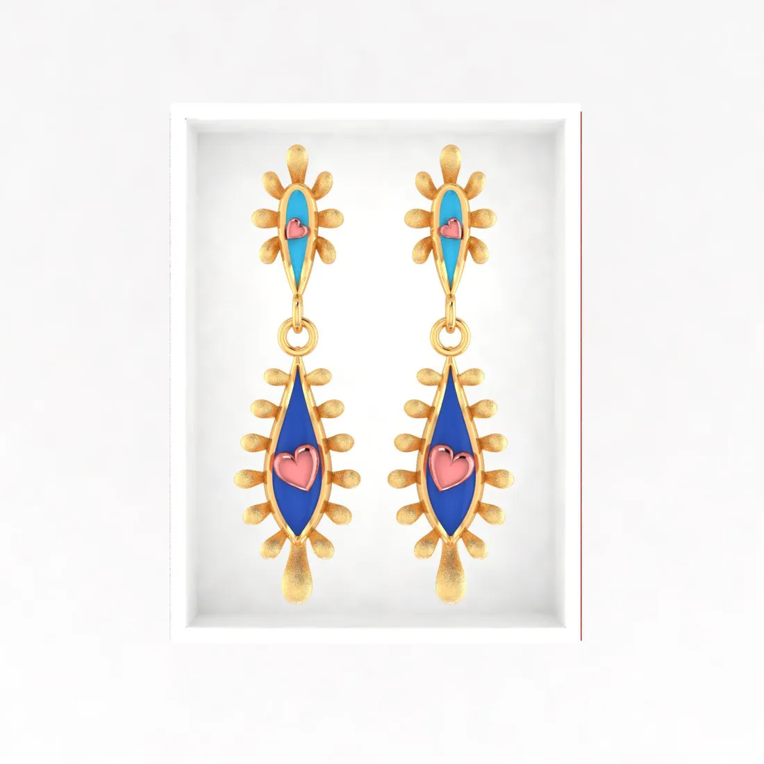 14k Gold Earrings With Connected Water Droplet Design And  Beautiful Detailing