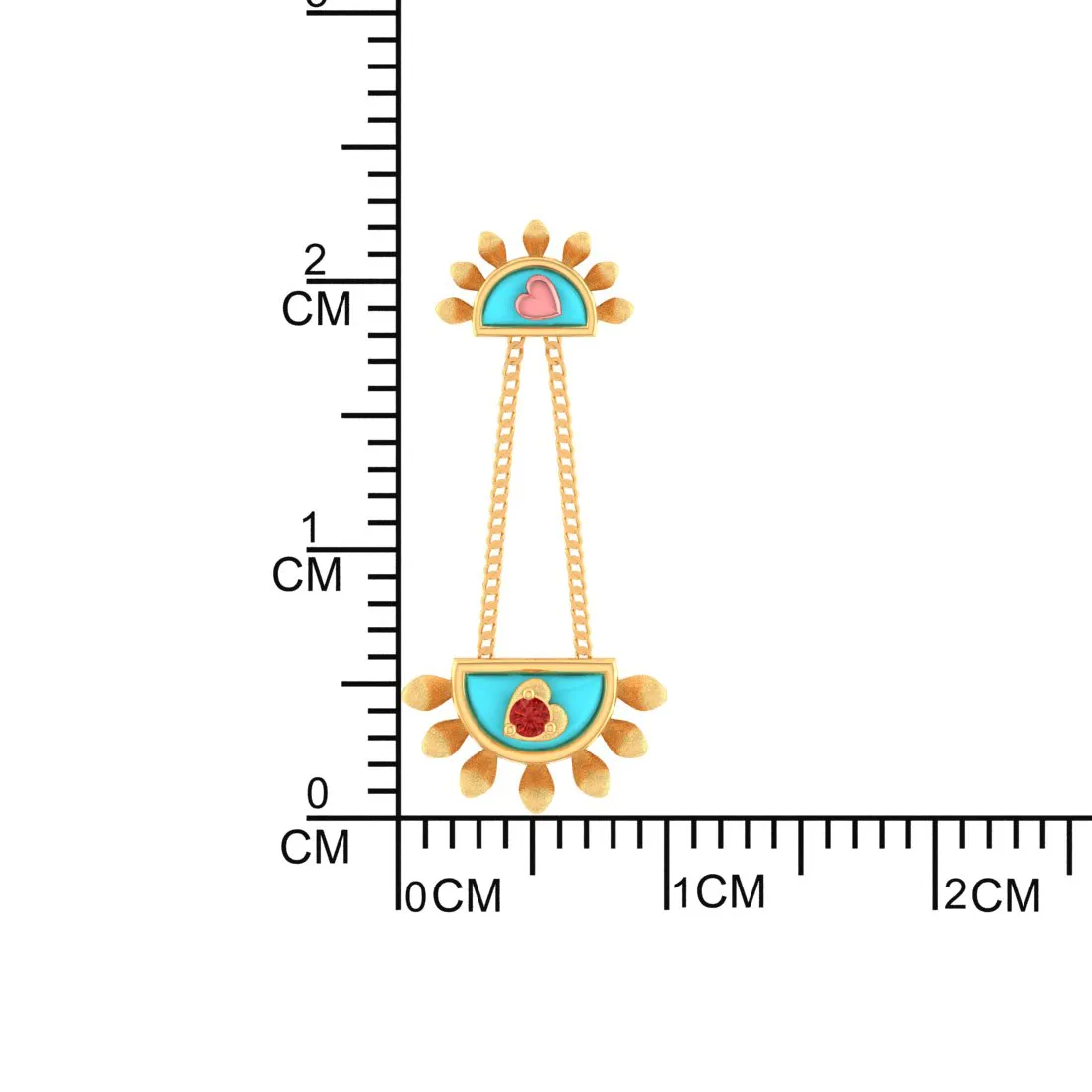 14k Gold Earrings With Magnificent Sunrise Shaped Design