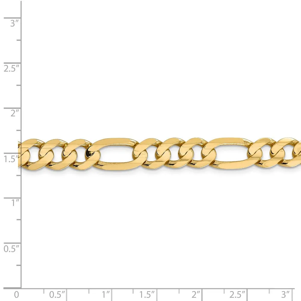 14K Gold Figaro Chain Necklace with Lobster Clasp Elegant 24
