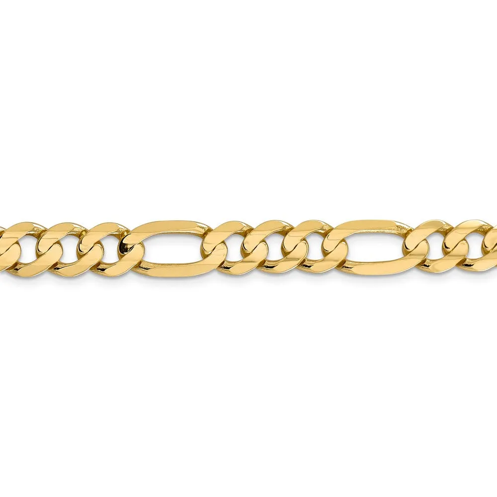 14K Gold Figaro Chain Necklace with Lobster Clasp Elegant 24
