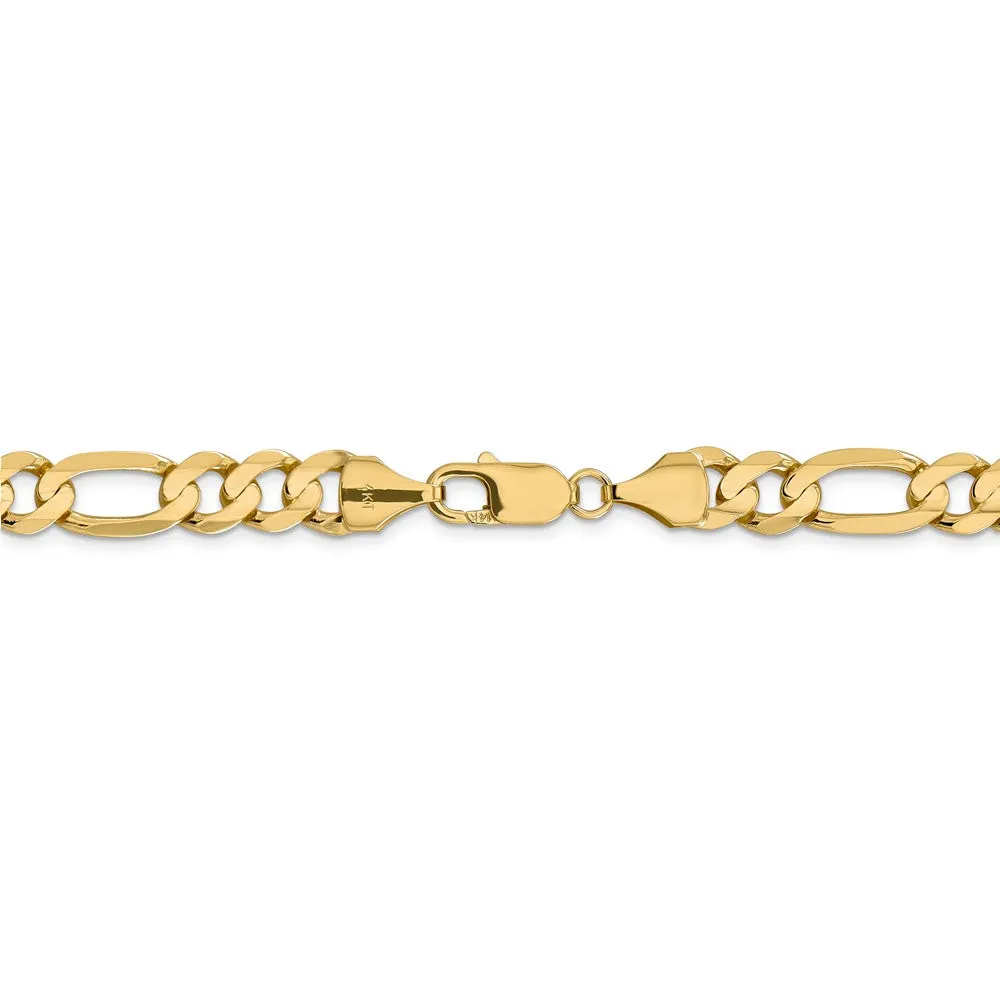 14K Gold Figaro Chain Necklace with Lobster Clasp Elegant 24