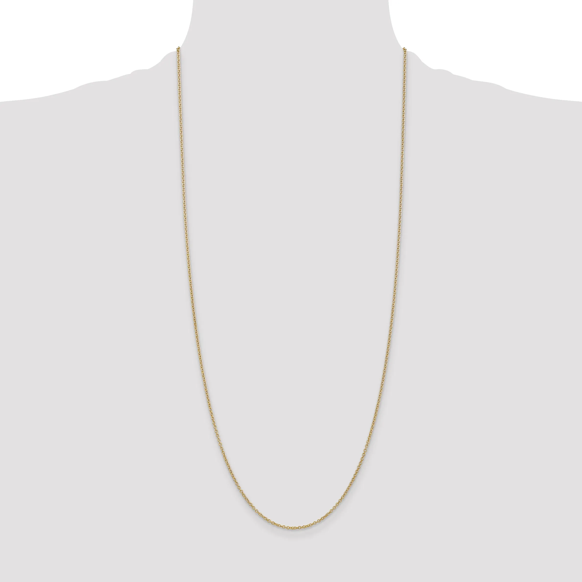 14K Gold Women's Polished Cable Chain with Lobster Clasp
