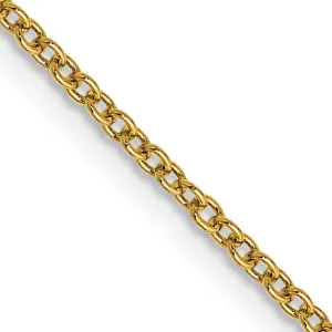 14K Gold Women's Polished Cable Chain with Lobster Clasp
