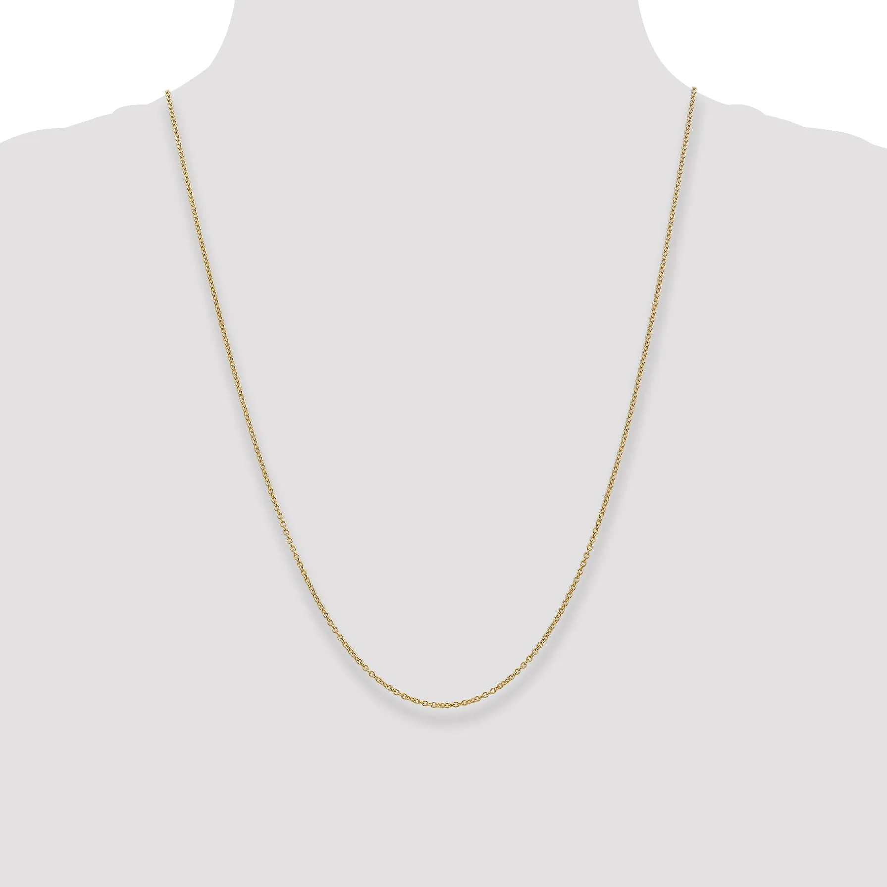 14K Gold Women's Polished Cable Chain with Lobster Clasp