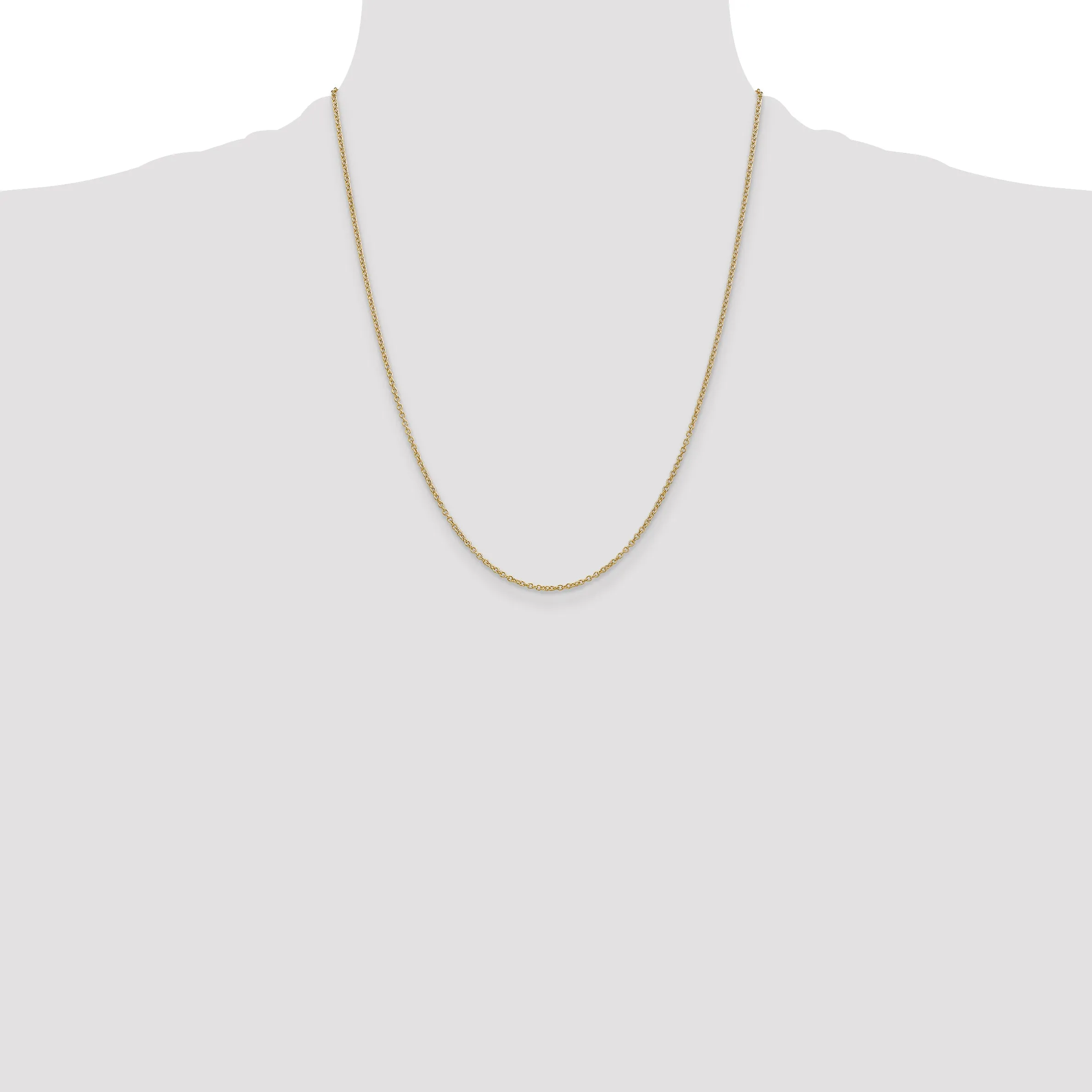 14K Gold Women's Polished Cable Chain with Lobster Clasp