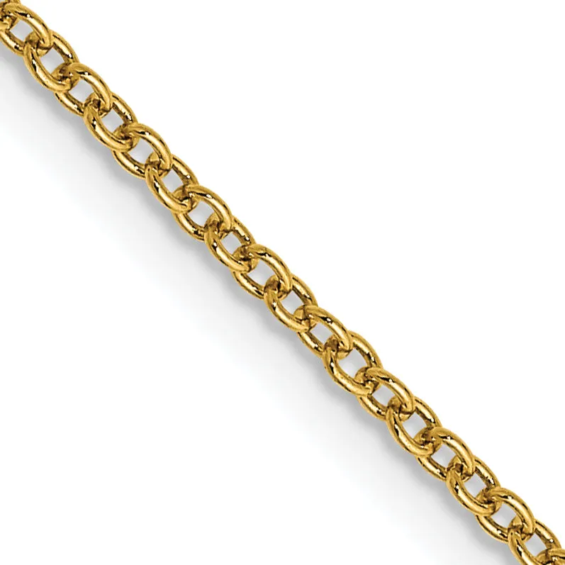 14K Gold Women's Polished Cable Chain with Lobster Clasp