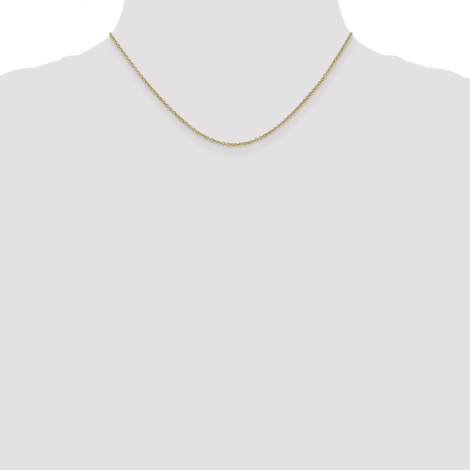 14K Gold Women's Polished Cable Chain with Lobster Clasp