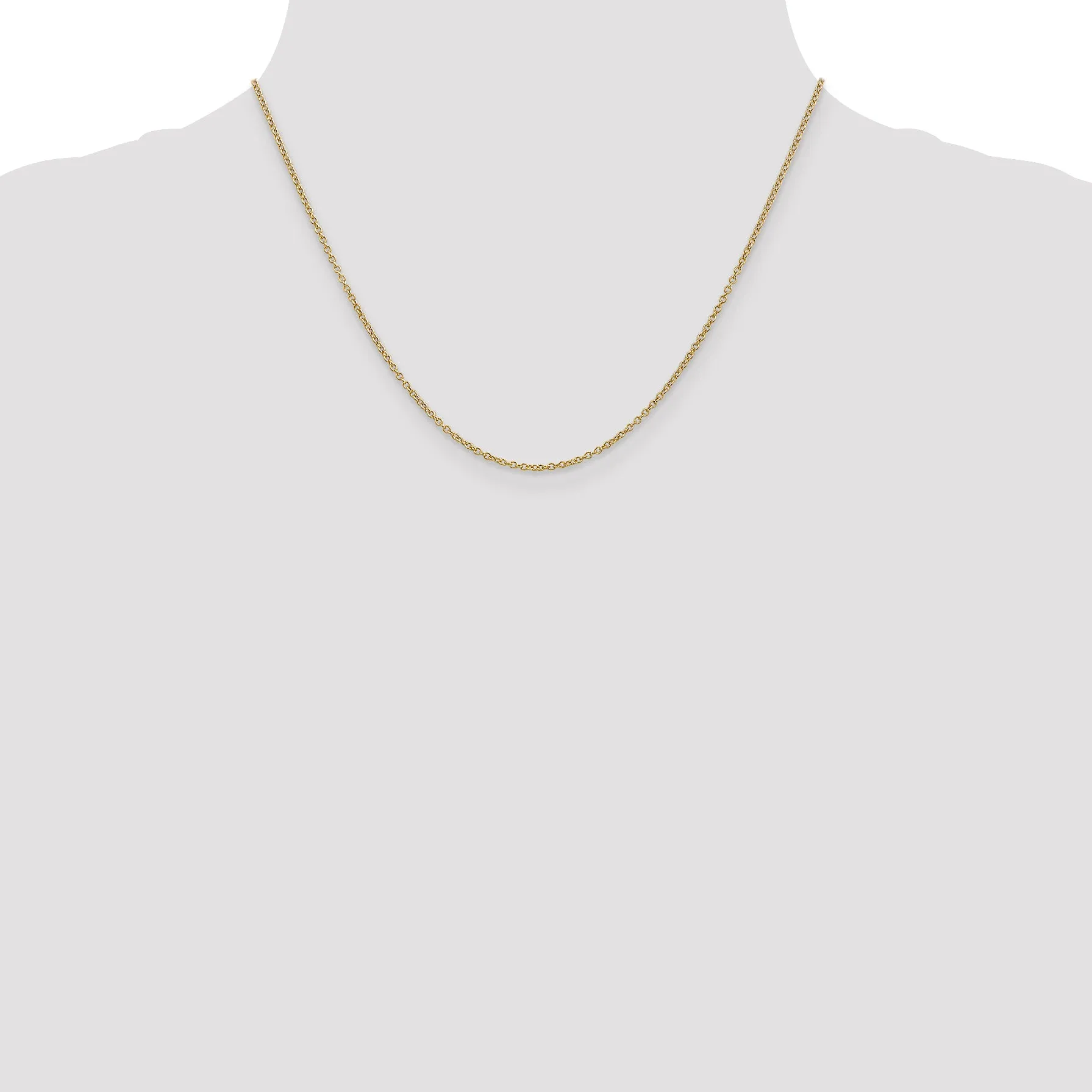14K Gold Women's Polished Cable Chain with Lobster Clasp