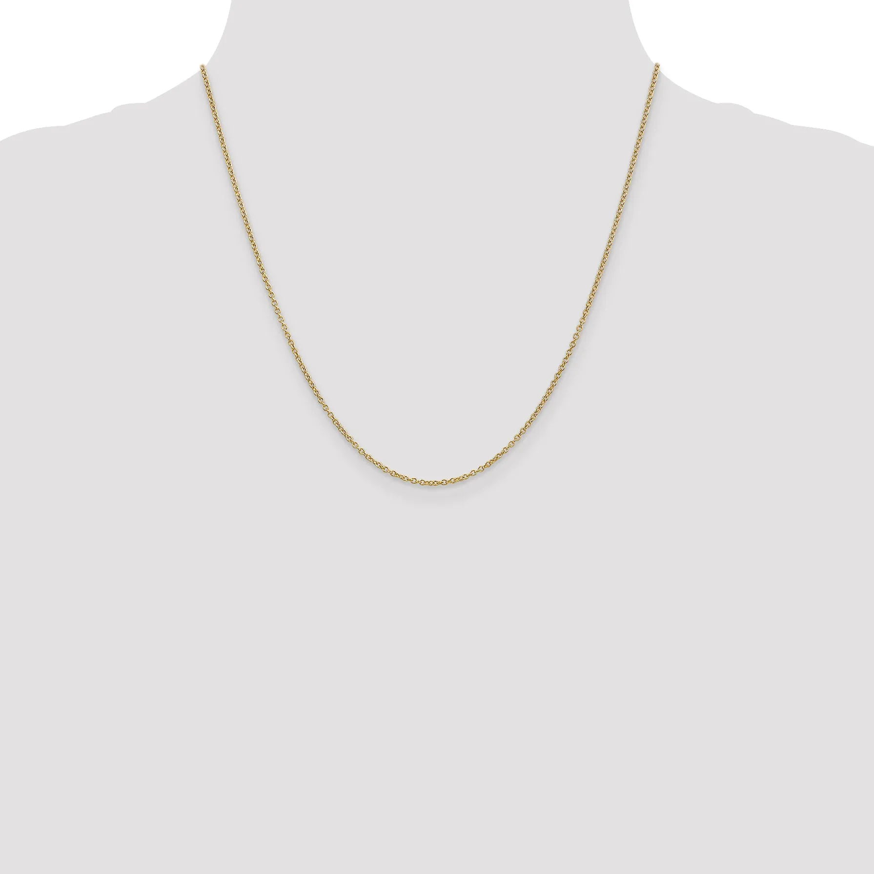 14K Gold Women's Polished Cable Chain with Lobster Clasp