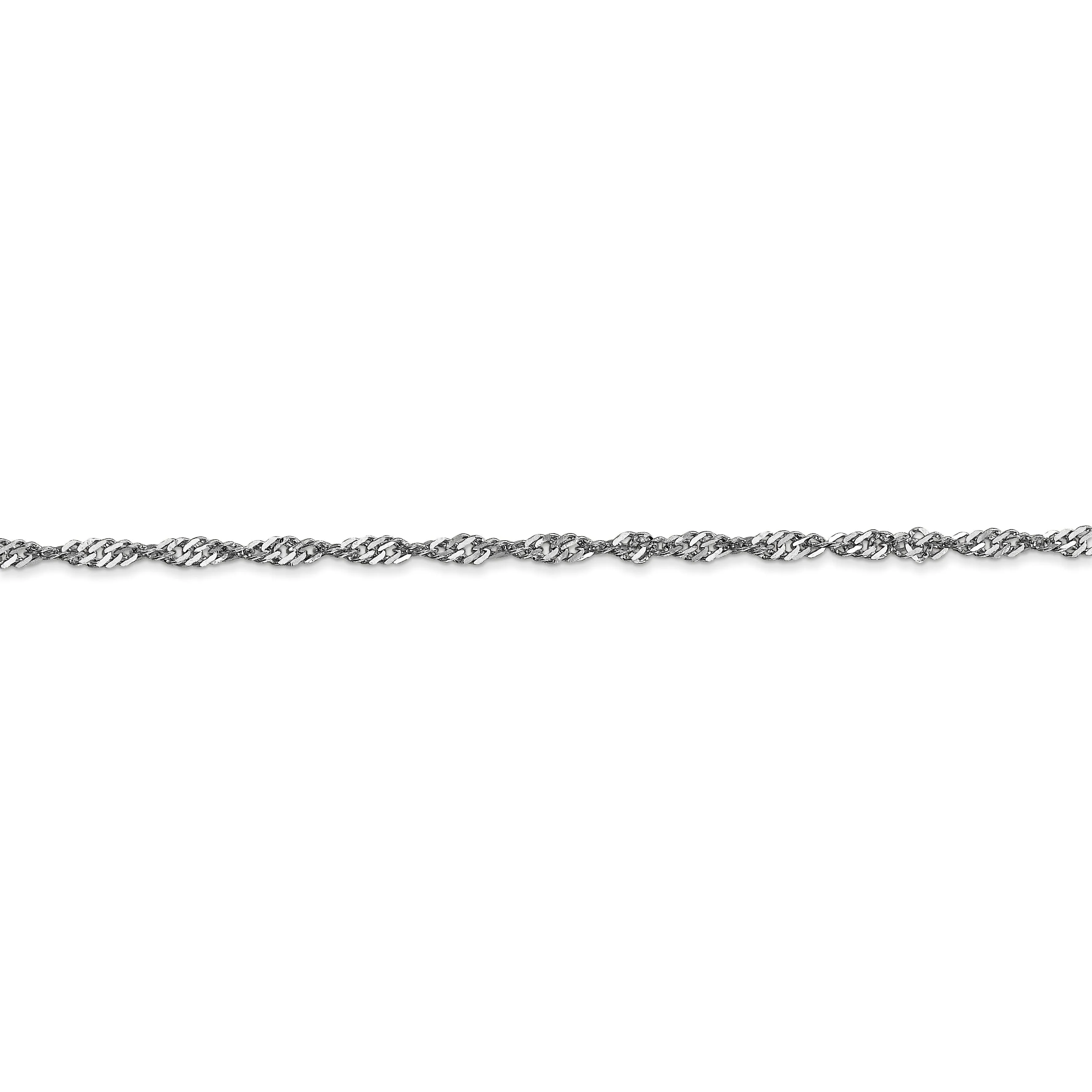 14k White Gold 2.00mm Polished Singapore Chain