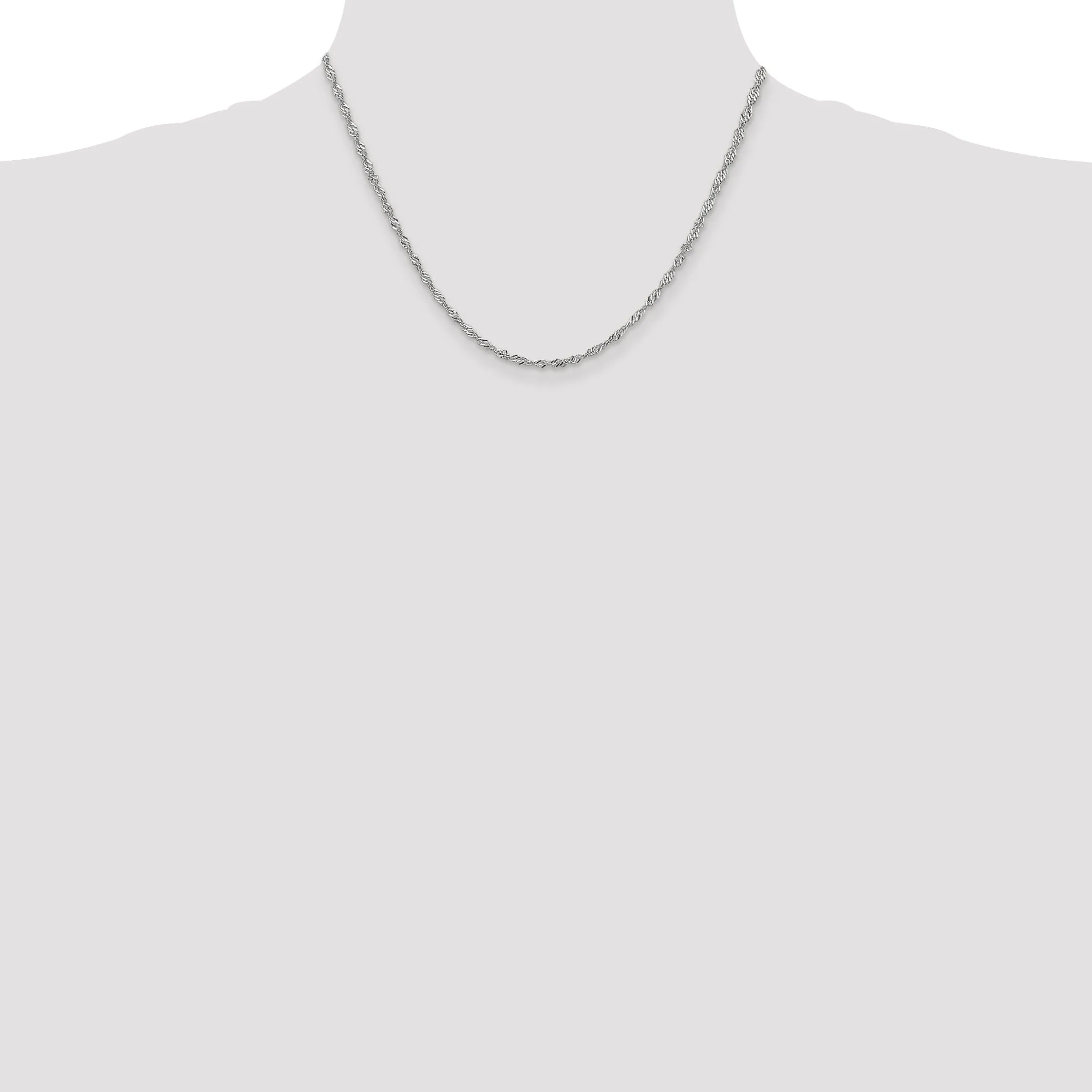 14k White Gold 2.00mm Polished Singapore Chain