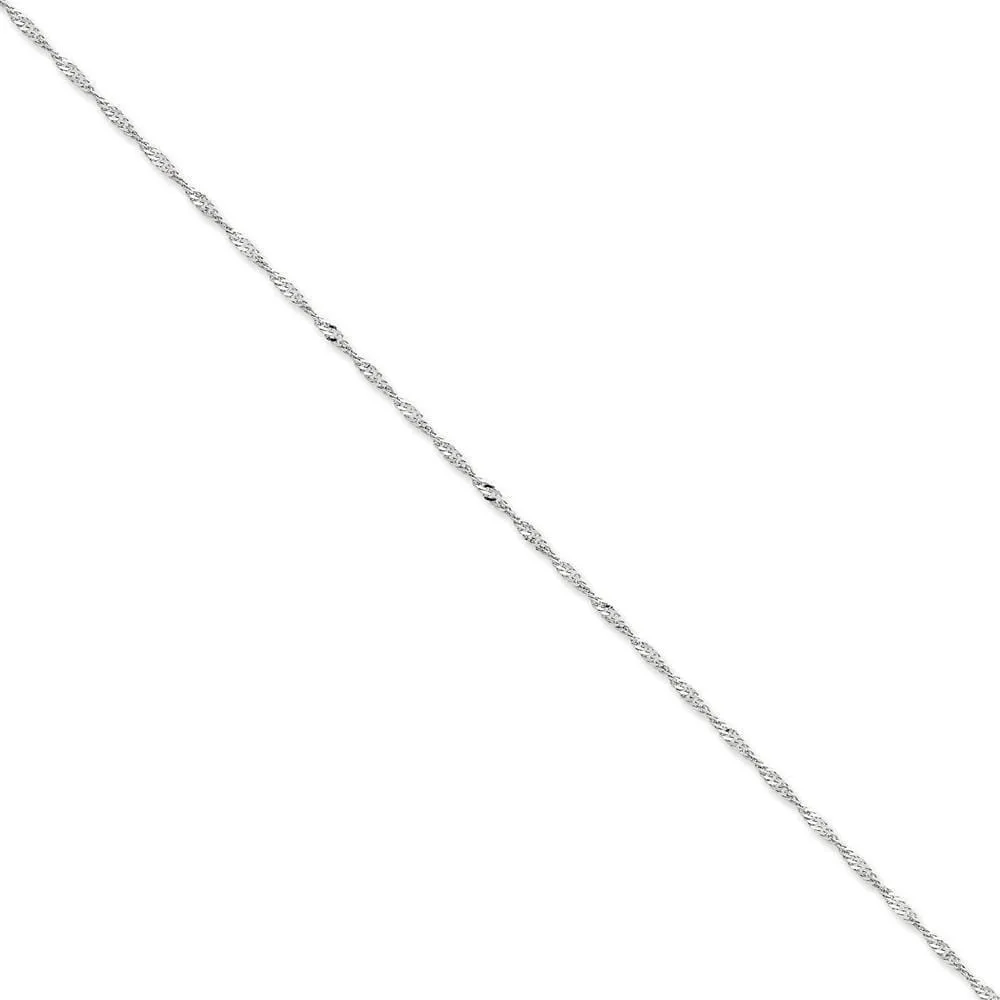 14k White Gold 2.00mm Polished Singapore Chain