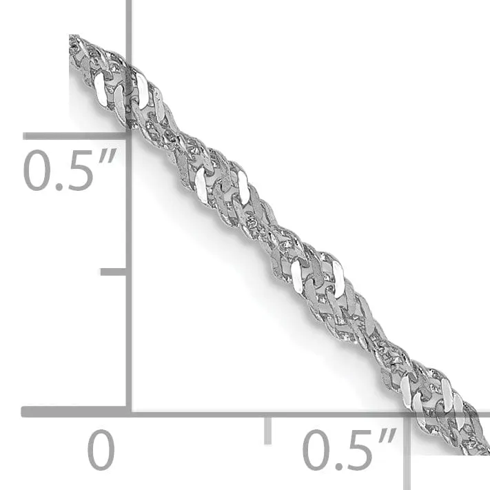 14k White Gold 2.00mm Polished Singapore Chain