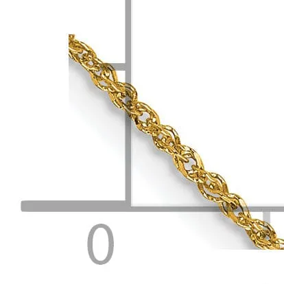 14k Yellow Gold 1.10mm Polished Ropa Chain