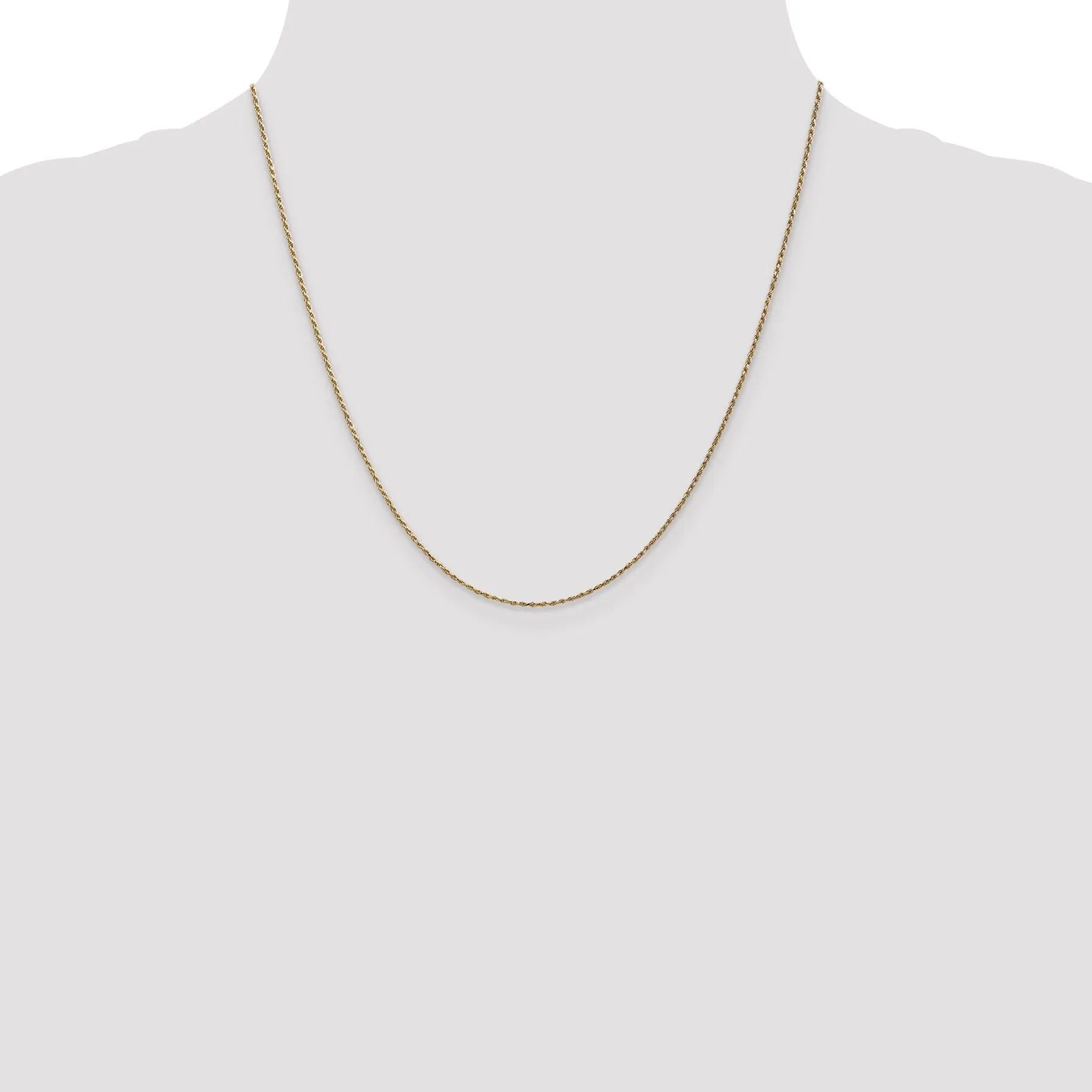 14k Yellow Gold 1.15mm Machine Made Rope Chain