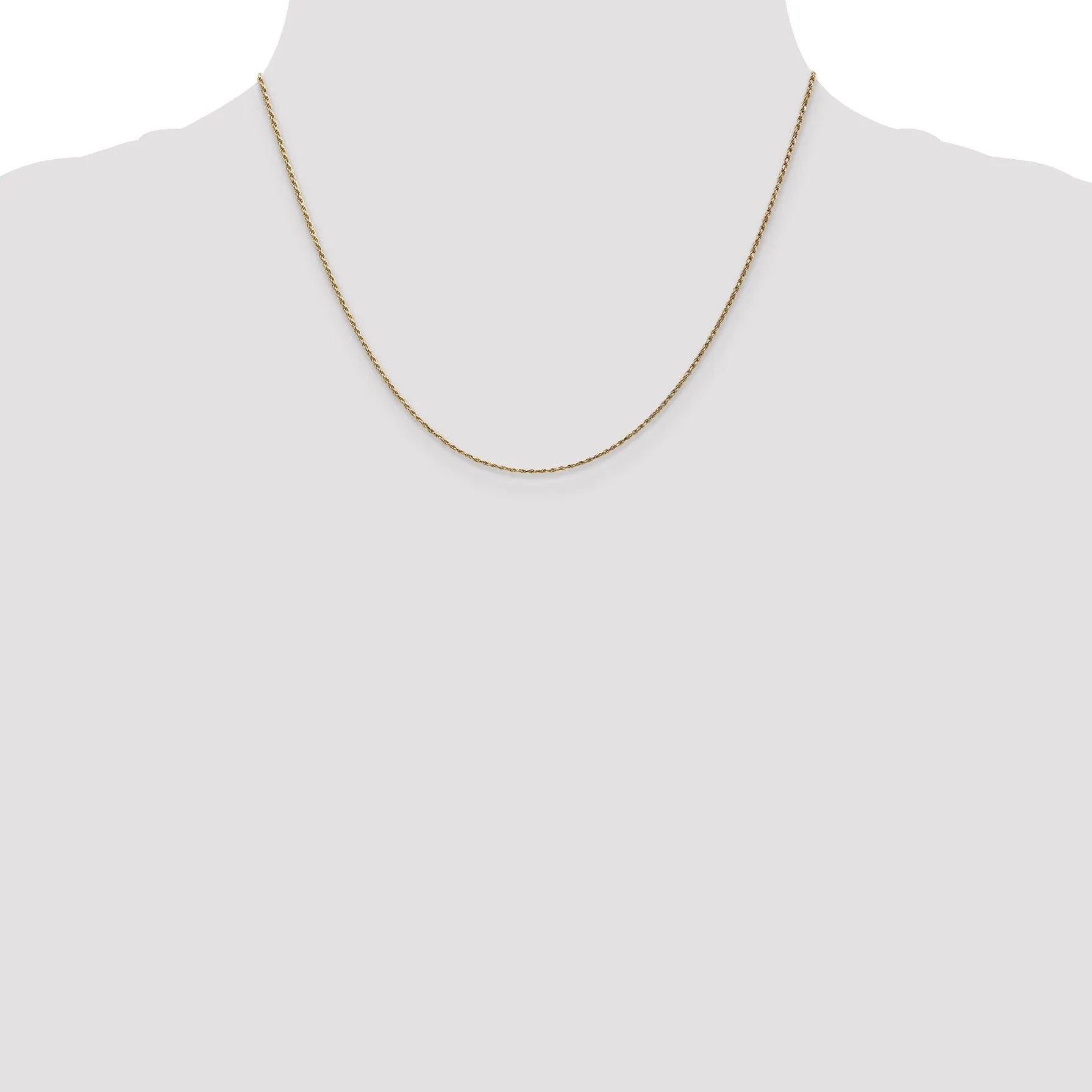 14k Yellow Gold 1.15mm Machine Made Rope Chain