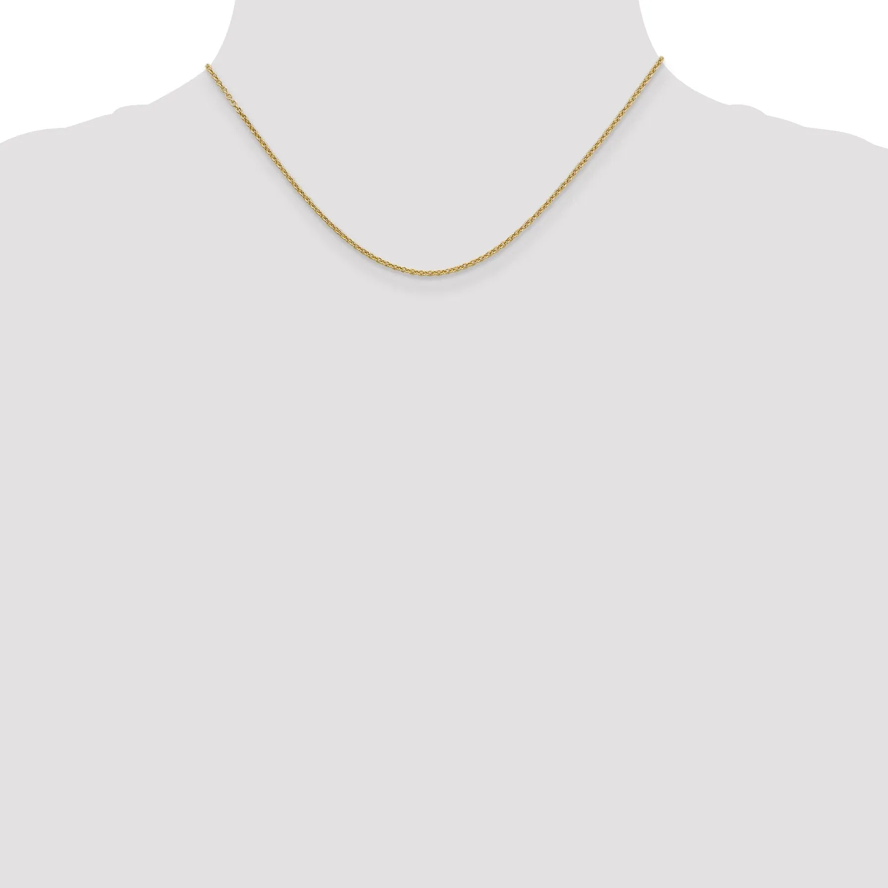 14k Yellow Gold 1.60mm Round Link Cable Chain