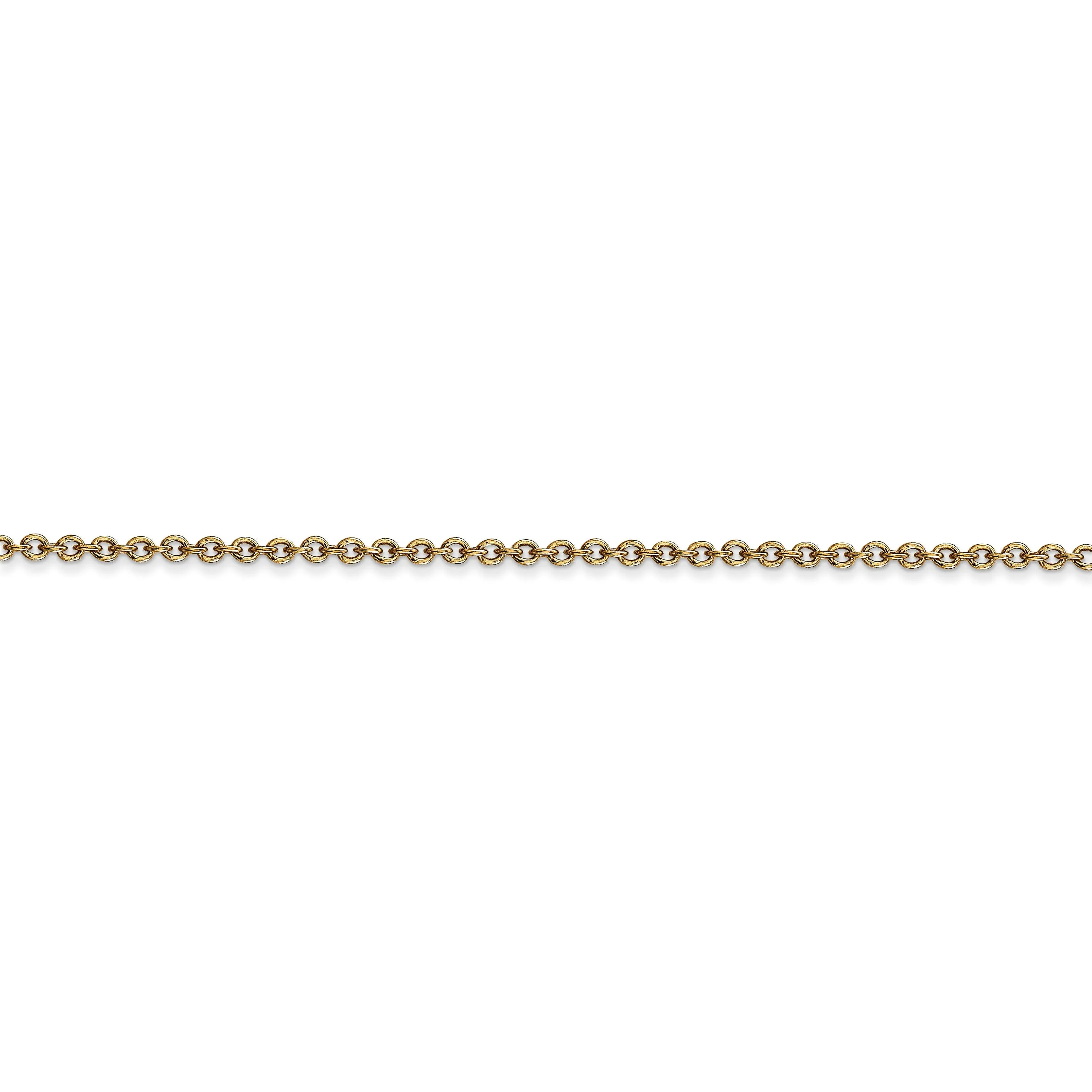 14k Yellow Gold 1.60mm Round Link Cable Chain