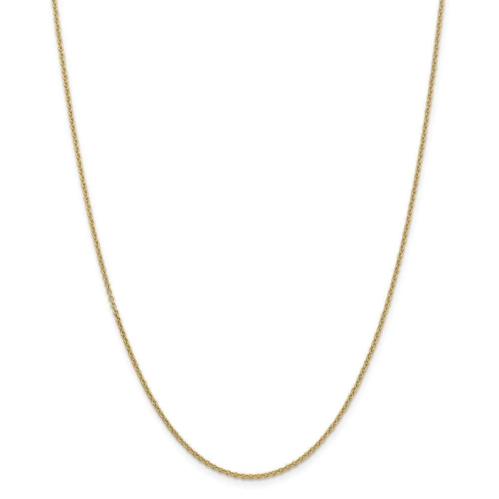 14k Yellow Gold 1.60mm Round Link Cable Chain