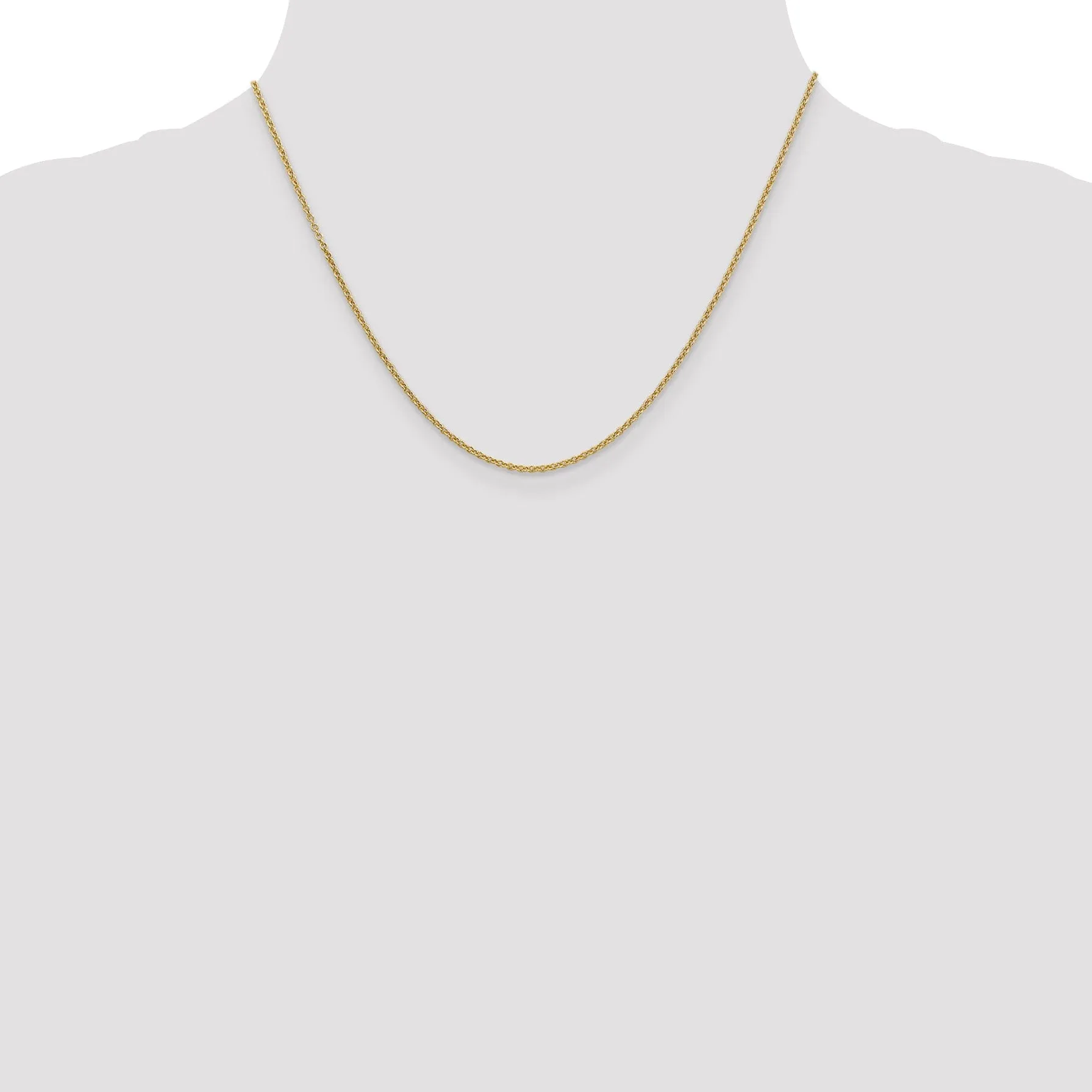 14k Yellow Gold 1.60mm Round Link Cable Chain