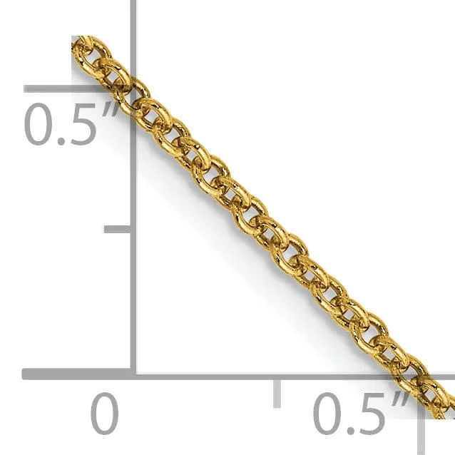 14k Yellow Gold 1.60mm Round Link Cable Chain