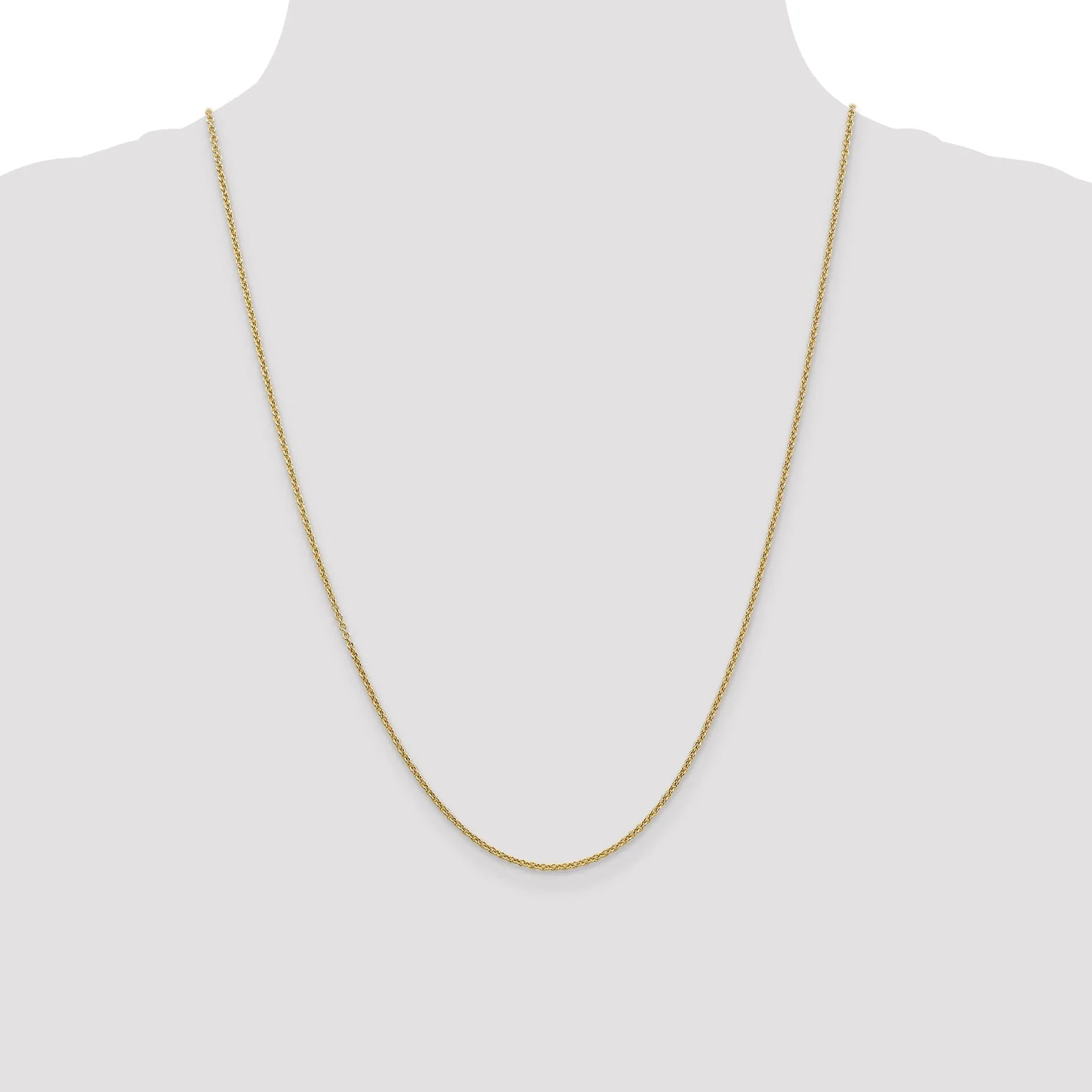 14k Yellow Gold 1.60mm Round Link Cable Chain