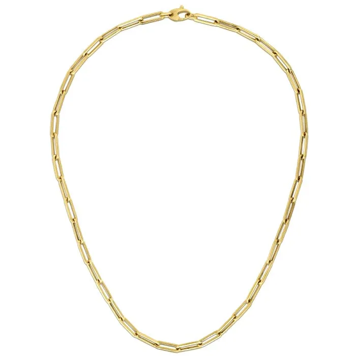 14K Yellow Gold Bold Paperclip Chain (4.2 mm)-rx98384-38