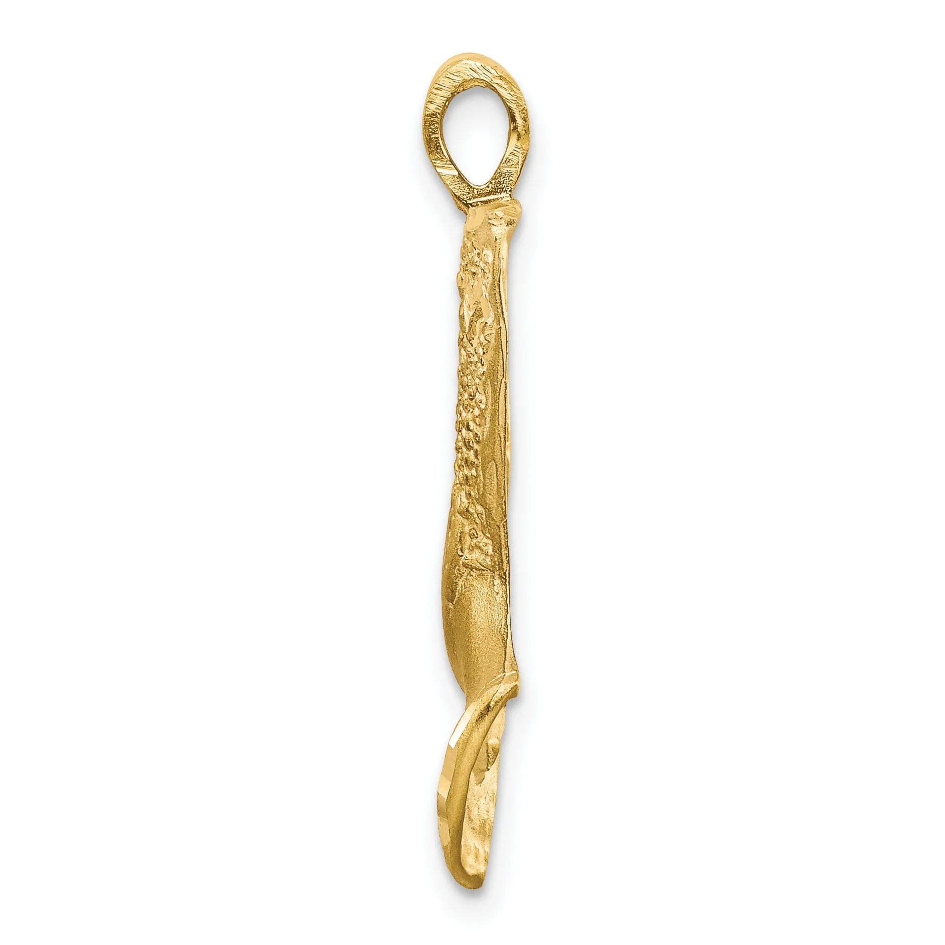 14K Yellow Gold Satin Diamond Cut Finished Queen Nefertiti Charm Pendant