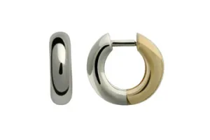 14kt Yellow and White Gold Huggie Earrings
