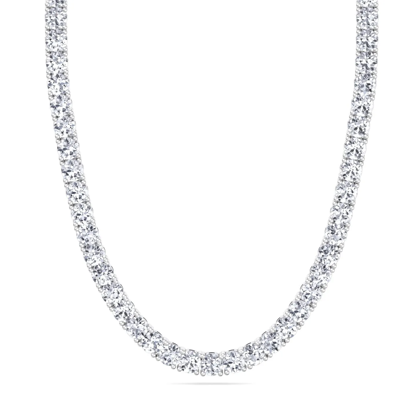 15 Carat Men's Natural Diamond Tennis Necklace Chain in Solid Gold