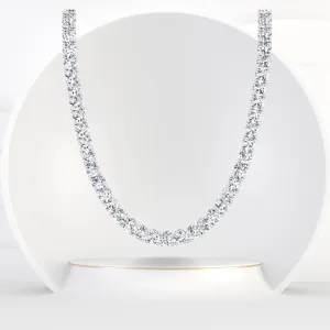 15 Carat Men's Natural Diamond Tennis Necklace Chain in Solid Gold
