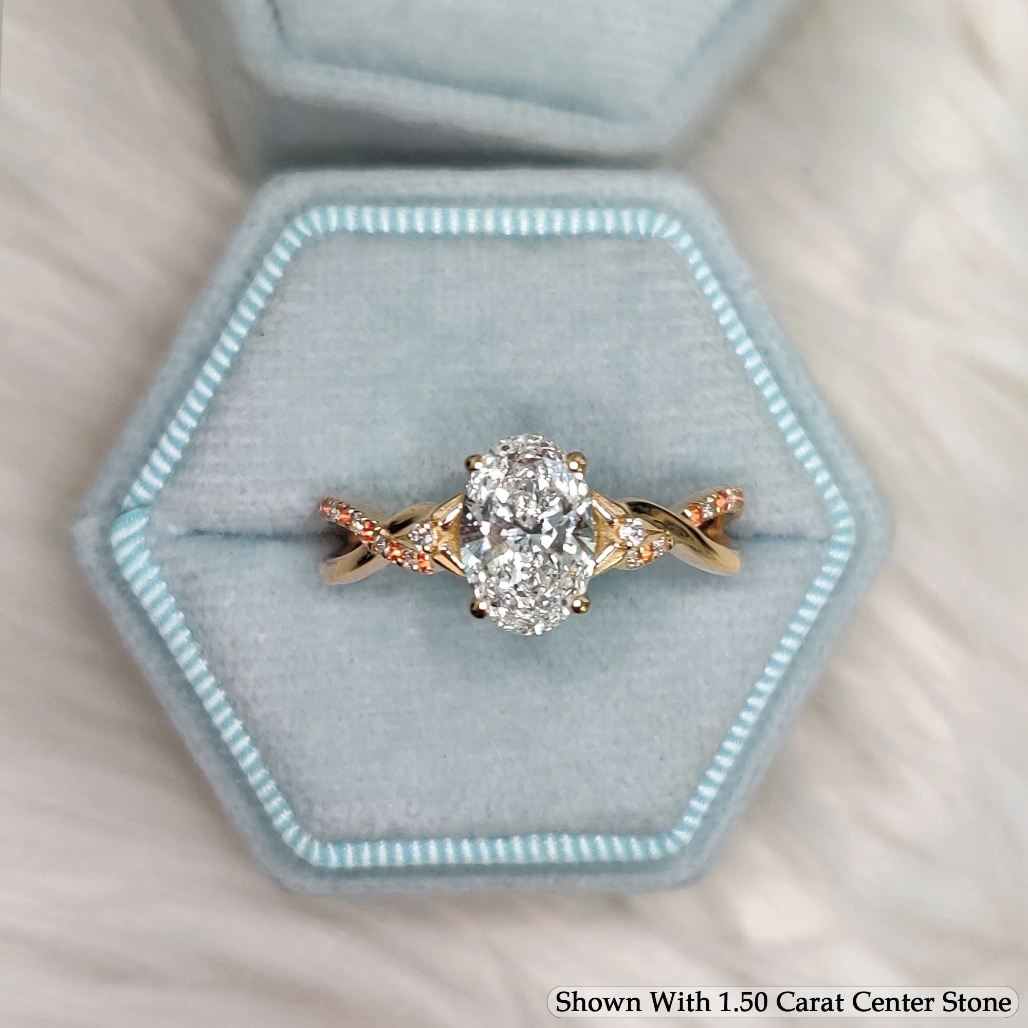 1.70 Ct. Twisting Infinity Oval Lab Diamond Engagement Ring 14K Gold